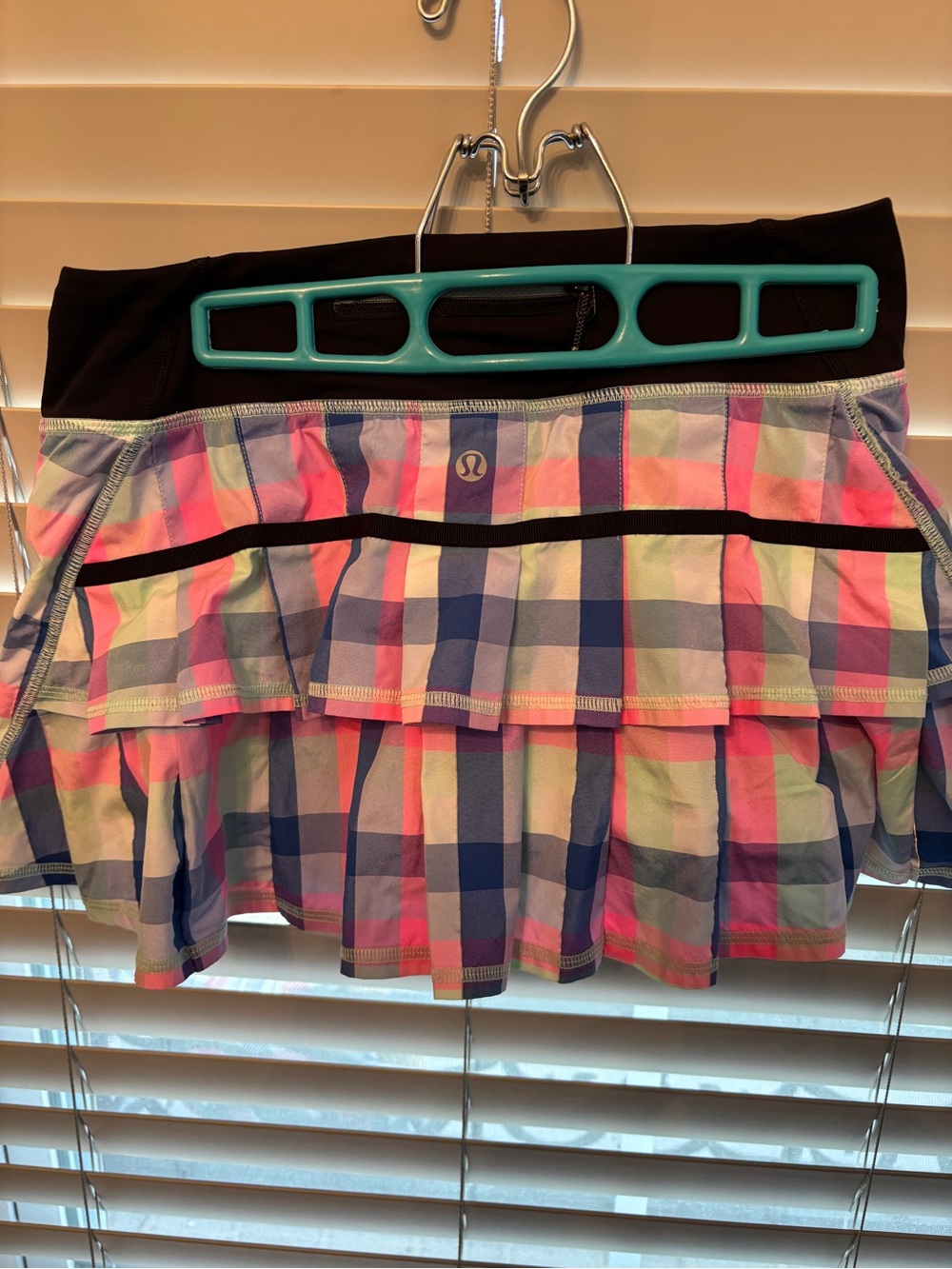 lululemon athletica Multicolor Plaid Ruffle Skort - Pink, Blue, Green